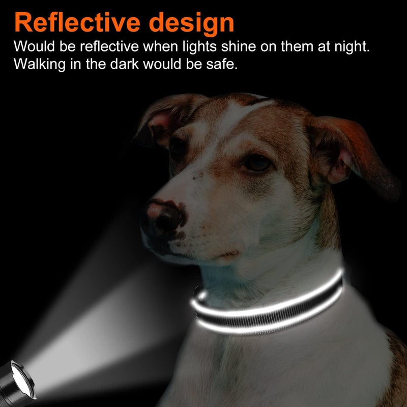 Joytale Reflective Dog Collar, Soft Neoprene Padded, Metal D-Ring, Nylon Pet Collar Adjustable for Medium Dogs, Black, M - Image 5